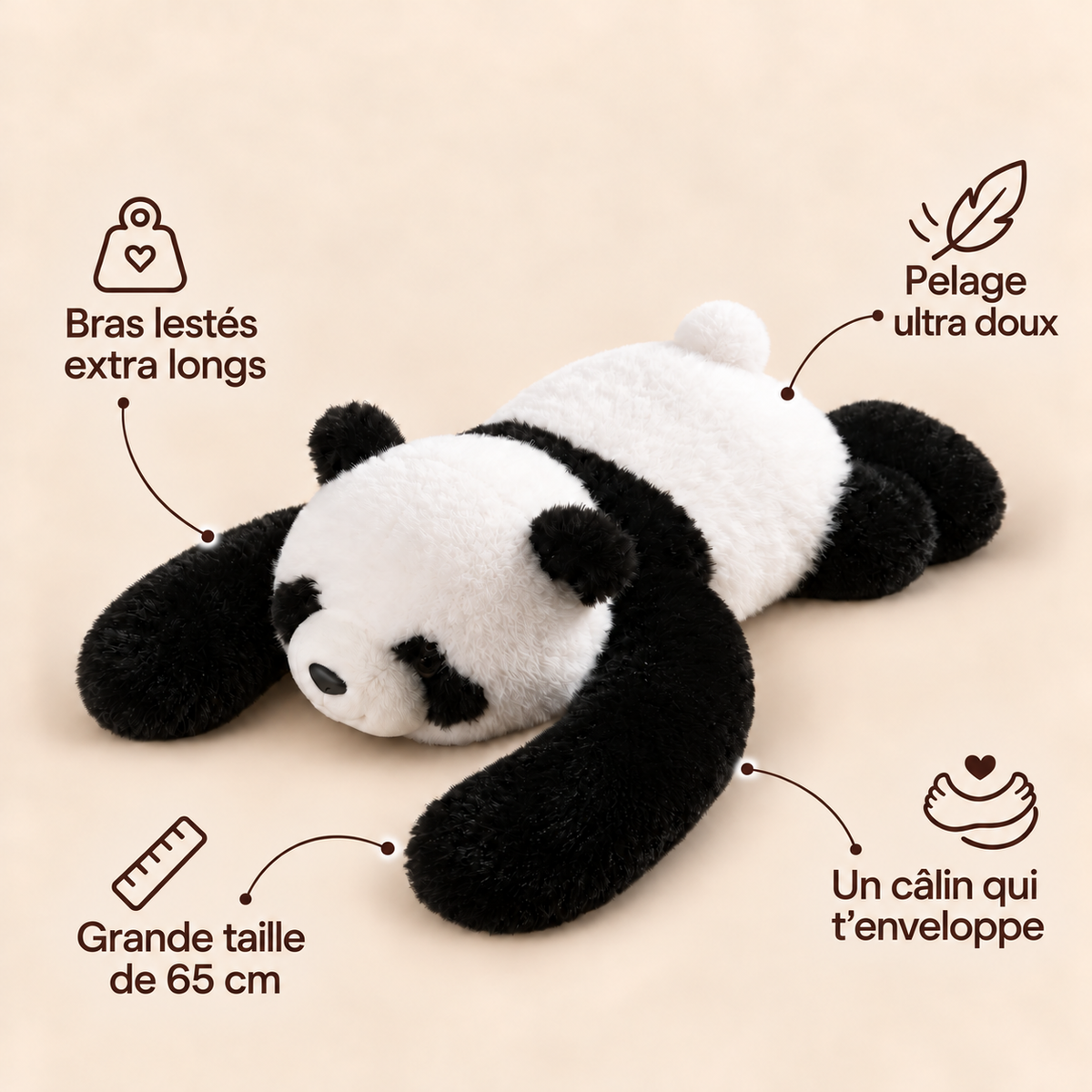 Peluche lestée Panda