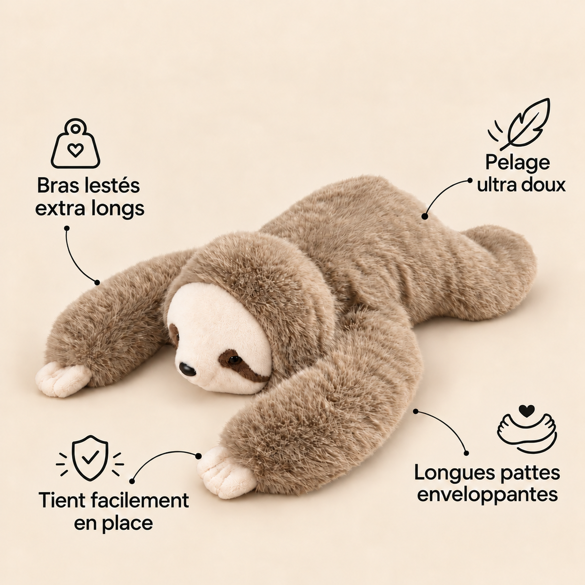 Peluche lestée Paresseux